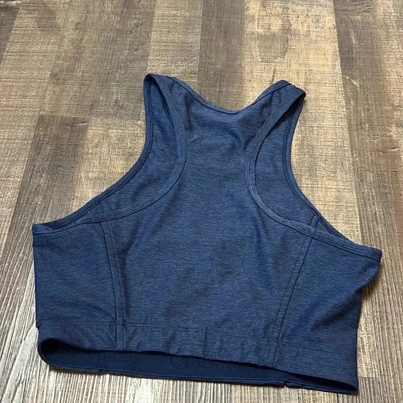 Outdoor Voices Womens Athena crop top blue Racerback Yoga polyester spandex Y2K‎ - Picture 5 of 8